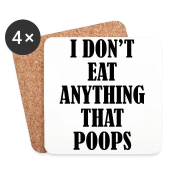 Vegan Vegan Vegan Scripture Black - Coasters (set of 4) - white - Front