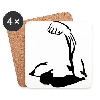 Biceps, Muscle - Coasters (set of 4) - white - Front