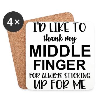 Middle Finger - Coasters (set of 4) - white - Front