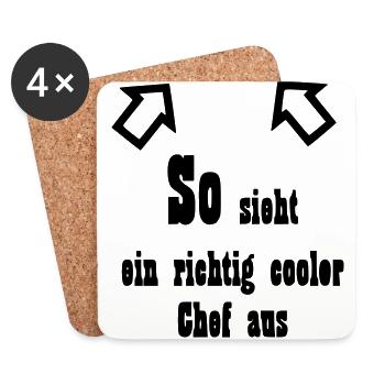 Chef Geschenk - Untersetzer (4er-Set) - Weiß - Vorne