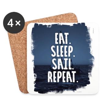 EAT. SLEEP. SAIL. REPEAT - Coasters (set of 4) - white - Front