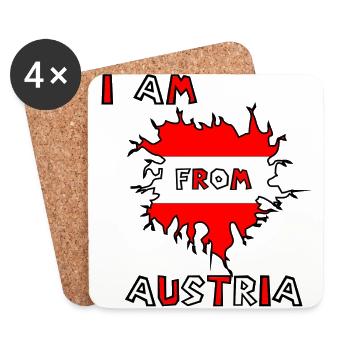 I am from Austria - Coasters (set of 4) - white - Front