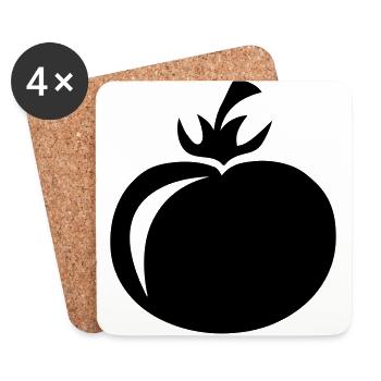 tomate - Dessous de verre (lot de 4) - blanc - Devant
