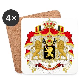 Armoiries de la Belgique 🇧🇪 - Dessous de verre (lot de 4) - blanc - Devant