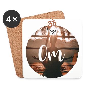 Yoga Om 2 - Untersetzer (4er-Set) - Weiß - Vorne