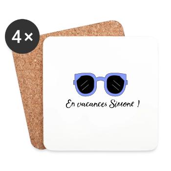 Simone - Dessous de verre (lot de 4) - blanc - Devant