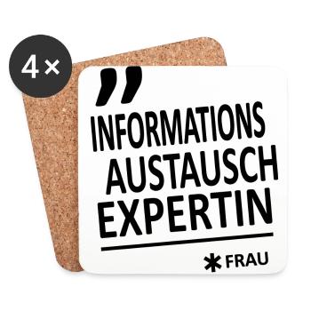 Informationsaustauschexpertin(Frau)-Version 1 - Untersetzer (4er-Set) - Weiß - Vorne