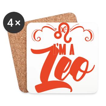 Leo / Leo Zodiac - Dessous de verre (lot de 4) - blanc - Devant