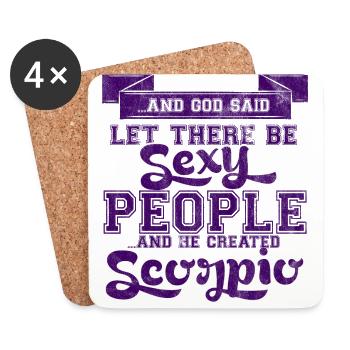 Sternzeichen Skorpion / Zodiac Scorpio - Untersetzer (4er-Set) - Weiß - Vorne