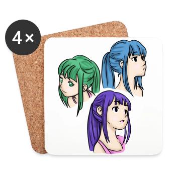The triplets 💚💜💙 - Coasters (set of 4) - white - Front