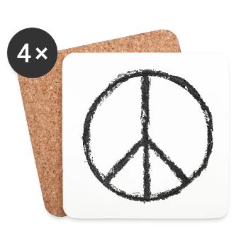 peace print black - Untersetzer (4er-Set) - Weiß - Vorne