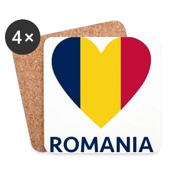 Rumänische Liebe - Untersetzer (4er-Set) - Weiß - Vorne