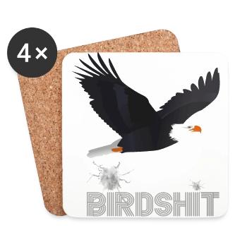 BIRDSHIT EAGLE - FARBE - Untersetzer (4er-Set) - Weiß - Vorne