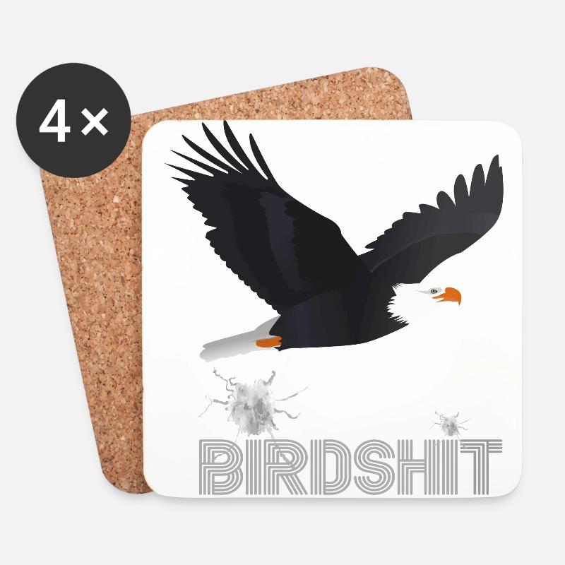 BIRDSHIT EAGLE - FARBE - Untersetzer (4er-Set) - Weiß