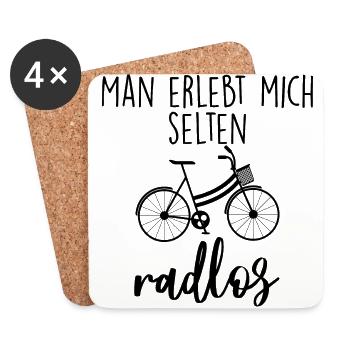 ich bin selten radlos - Untersetzer (4er-Set) - Weiß - Vorne