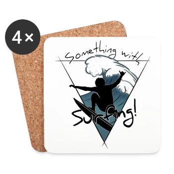 Something with Surfing Aerial Kick Out Surfer - Untersetzer (4er-Set) - Weiß - Vorne