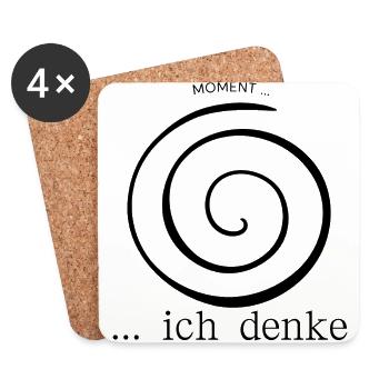 Moment... ich denke Spirale - Untersetzer (4er-Set) - Weiß - Vorne