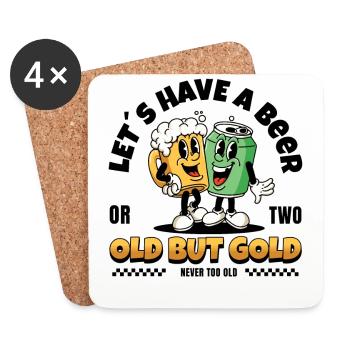 Old but Gold Let´s have a Beer or two - Untersetzer (4er-Set) - Weiß - Vorne