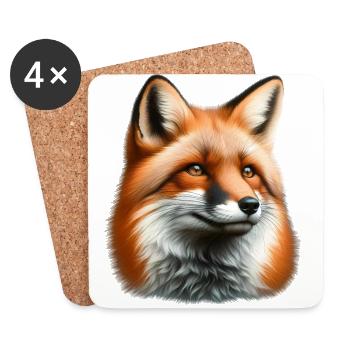 Trippy Polka Dot Fox - Untersetzer (4er-Set) - Weiß - Vorne