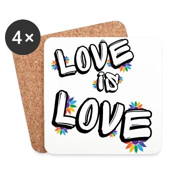 Love Is Love - Dessous de verre (lot de 4) - blanc - Devant