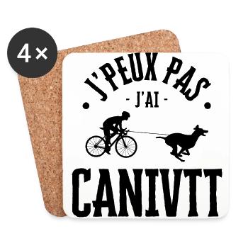 J'peux pas j'ai canivtt bikejoring - Dessous de verre (lot de 4) - blanc - Devant