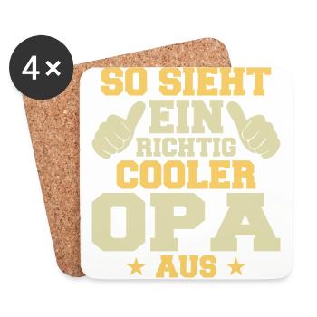 This is what a really cool grandpa looks like - Coasters (set of 4) - white - Front