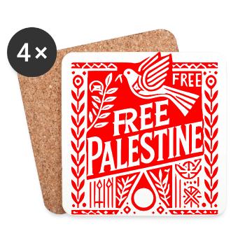 Free palestine - Untersetzer (4er-Set) - Weiß - Vorne