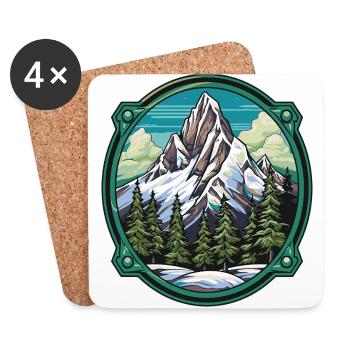 Berge Winter Eisberge Natur - Untersetzer (4er-Set) - Weiß - Vorne