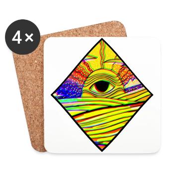 Ethereal sun - Coasters (set of 4) - white - Front