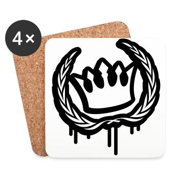 crown wreath - Coasters (set of 4) - white - Front