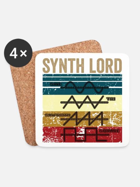 SYNTH LORD - Untersetzer (4er-Set) - Weiß