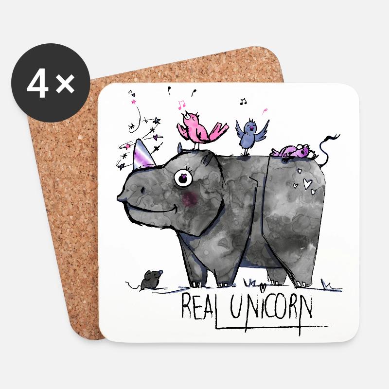 Real Unicorn - Untersetzer (4er-Set) - Weiß