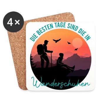 Die besten Tage Wander Geschenk wandern Geschenkid - Untersetzer (4er-Set) - Weiß - Vorne