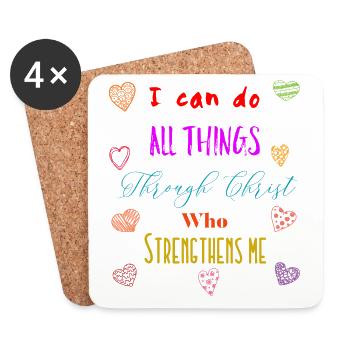 Jesus Jesus Jesus Christian Christian Christian - Coasters (set of 4) - white - Front