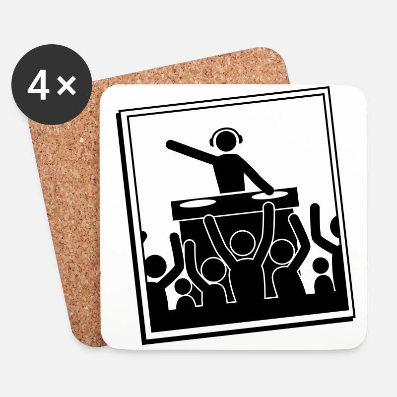 dj party - Untersetzer (4er-Set) - Weiß