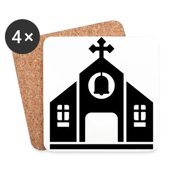 Kirche - Untersetzer (4er-Set) - Weiß - Vorne