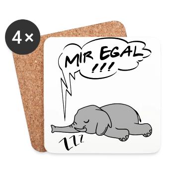 Mir egal Elefant Ingnorant Nein Nö Chef - Untersetzer (4er-Set) - Weiß - Vorne