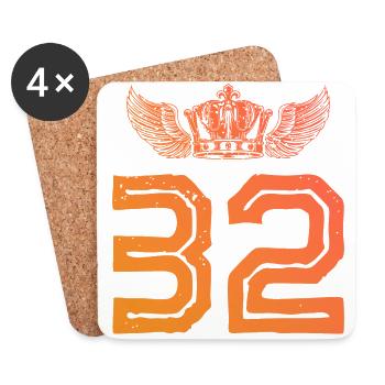 32 Number crown - Coasters (set of 4) - white - Front