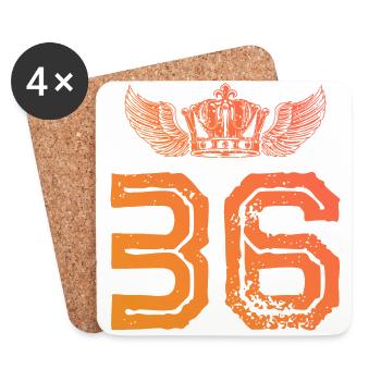 36 Number crown - Coasters (set of 4) - white - Front