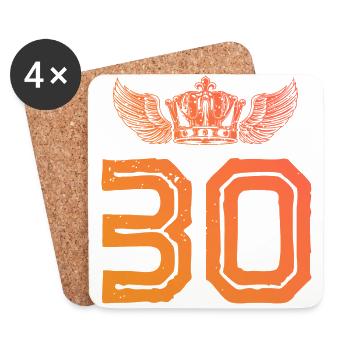 30 Number crown - Coasters (set of 4) - white - Front