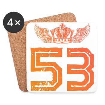 53 Number crown - Coasters (set of 4) - white - Front