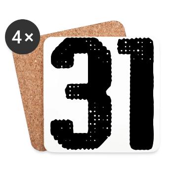 31 number jersey - Coasters (set of 4) - white - Front
