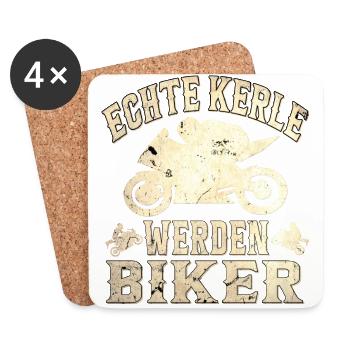 Motorsport Motorradfahrer Biker Motorrad - Untersetzer (4er-Set) - Weiß - Vorne