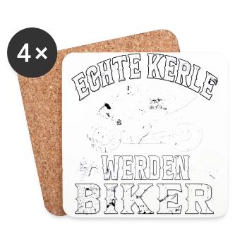 Motorsport Motorradfahrer Biker Motorrad - Untersetzer (4er-Set) - Weiß - Vorne