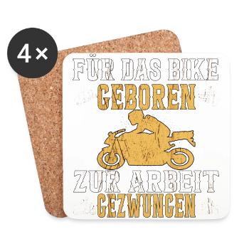 Motorsport Motorradfahrer Biker Motorrad - Untersetzer (4er-Set) - Weiß - Vorne
