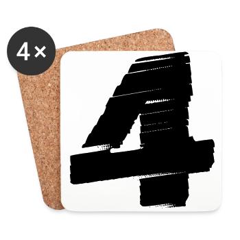 Maillot 4 numéros - Dessous de verre (lot de 4) - blanc - Devant