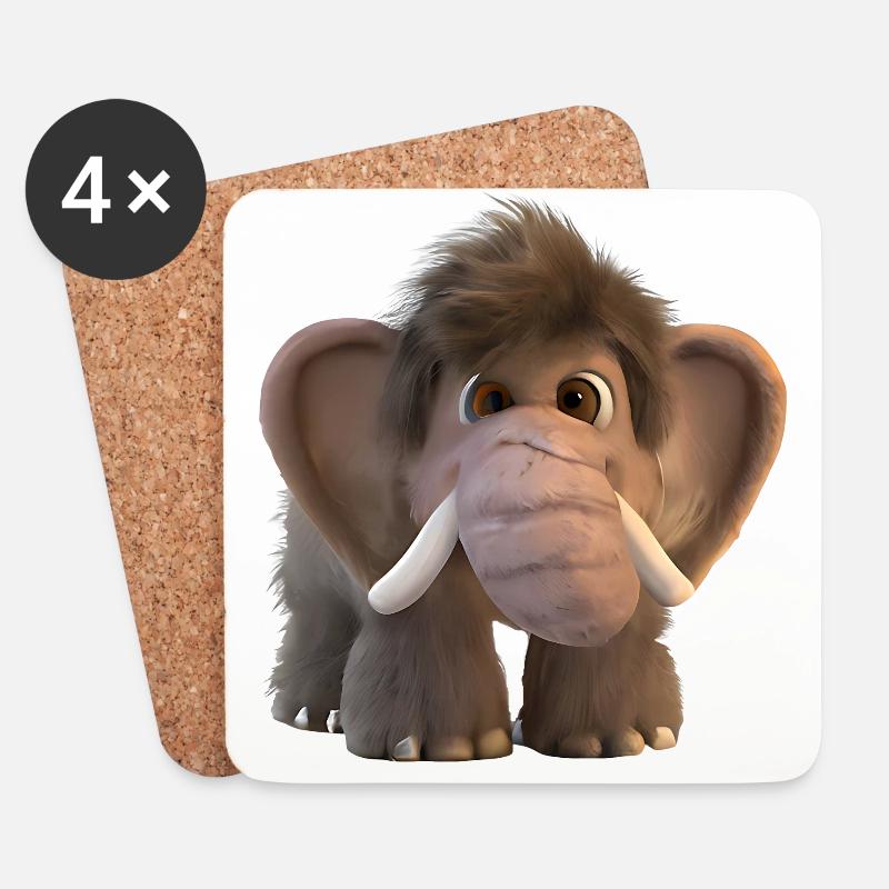 Mammut Baby - Untersetzer (4er-Set) - Weiß