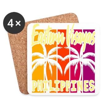Coucher de soleil dans les Visayas orientales - Dessous de verre (lot de 4) - blanc - Devant