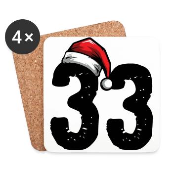 33 Numéro Noël - Dessous de verre (lot de 4) - blanc - Devant