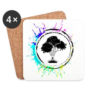 Tree Symbol Nature - Coasters (set of 4) - white - Front